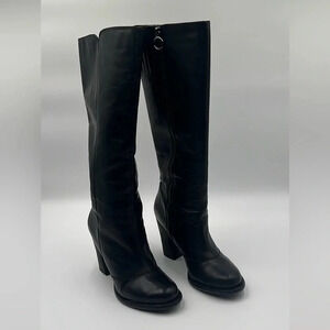 BCBG Generation Knee High Black Block Heel Mob Wife Rocker Boots Women’s Sz 9.5